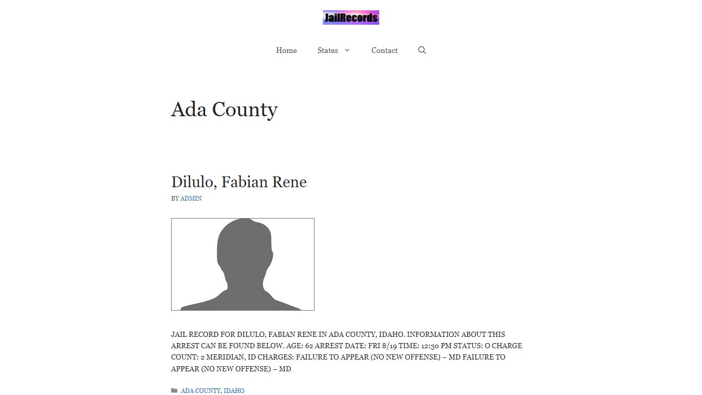 Ada County Arrest Records